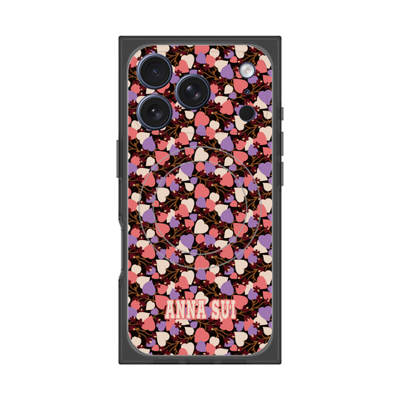 プレミアムスクエアケース with MagSafe［ ANNA SUI - HEARTS VINE - PINK ］
