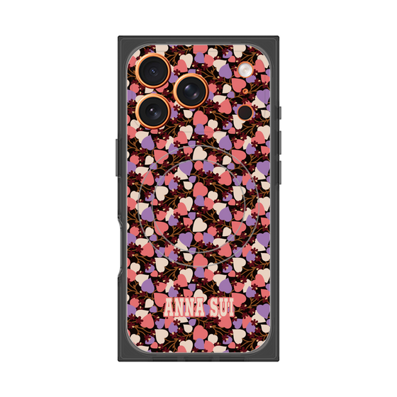 プレミアムスクエアケース with MagSafe［ ANNA SUI - HEARTS VINE - PINK ］