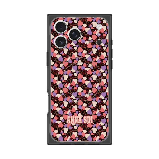 プレミアムスクエアケース with MagSafe［ ANNA SUI - HEARTS VINE - PINK ］