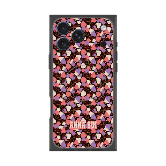 プレミアムスクエアケース with MagSafe［ ANNA SUI - HEARTS VINE - PINK ］