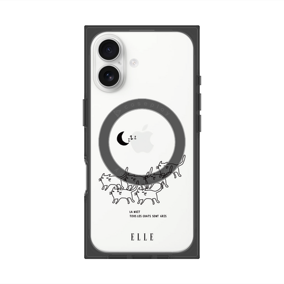 プレミアムスクエアケース with MagSafe［ ELLE - All cats are grey in the dark ］