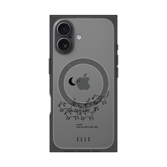 プレミアムスクエアケース with MagSafe［ ELLE - All cats are grey in the dark ］