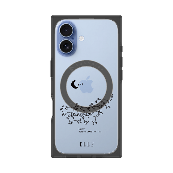 プレミアムスクエアケース with MagSafe［ ELLE - All cats are grey in the dark ］