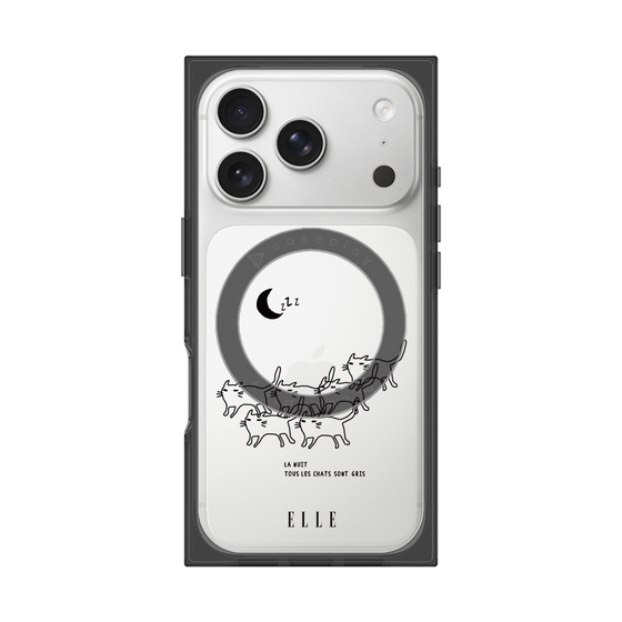 プレミアムスクエアケース with MagSafe［ ELLE - All cats are grey in the dark ］