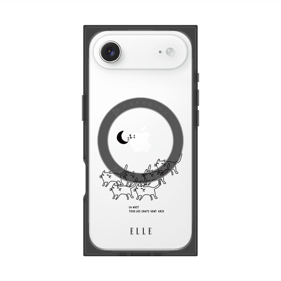 プレミアムスクエアケース with MagSafe［ ELLE - All cats are grey in the dark ］