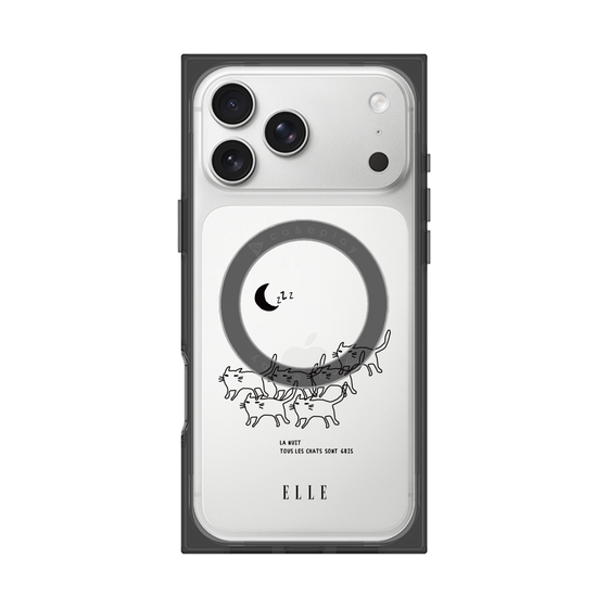 プレミアムスクエアケース with MagSafe［ ELLE - All cats are grey in the dark ］