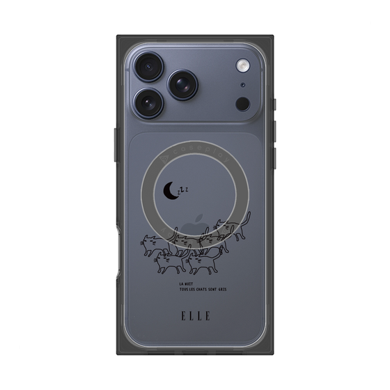 プレミアムスクエアケース with MagSafe［ ELLE - All cats are grey in the dark ］