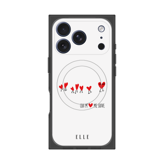 プレミアムスクエアケース with MagSafe［ ELLE - Let who love me follow me - ホワイト ］