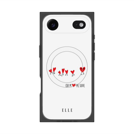 プレミアムスクエアケース with MagSafe［ ELLE - Let who love me follow me - ホワイト ］