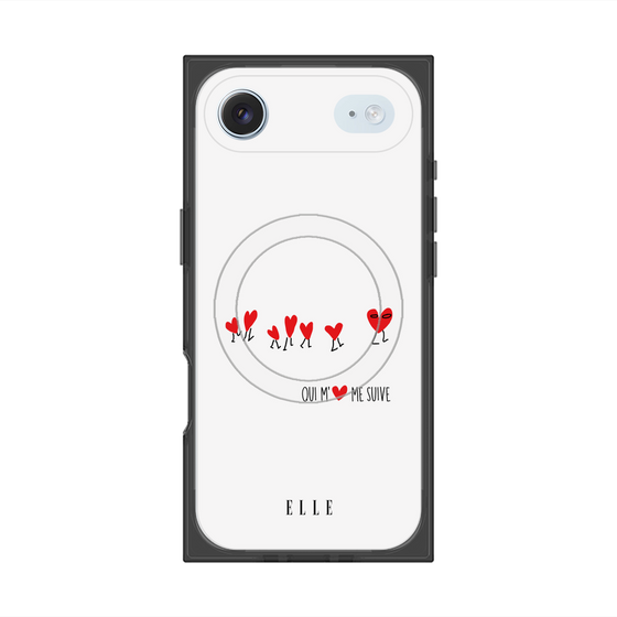 プレミアムスクエアケース with MagSafe［ ELLE - Let who love me follow me - ホワイト ］