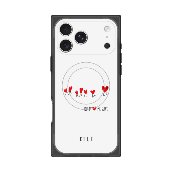 プレミアムスクエアケース with MagSafe［ ELLE - Let who love me follow me - ホワイト ］