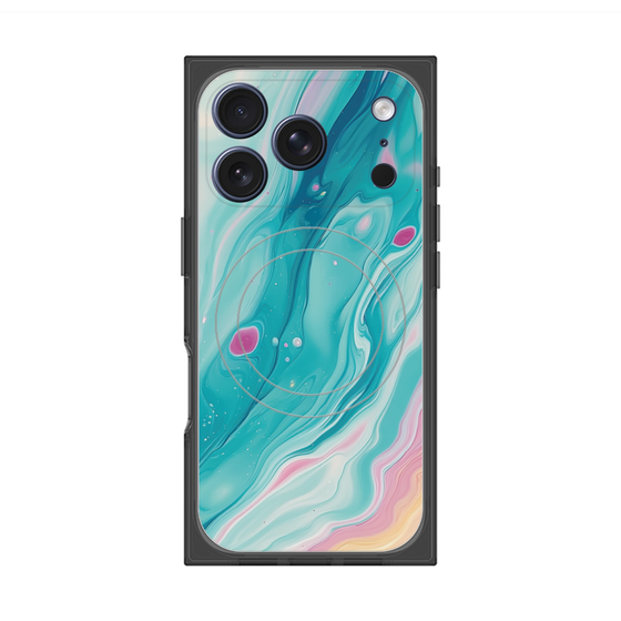 プレミアムスクエアケース with MagSafe［ Color Rain - オリジナル - Serene Wave ］