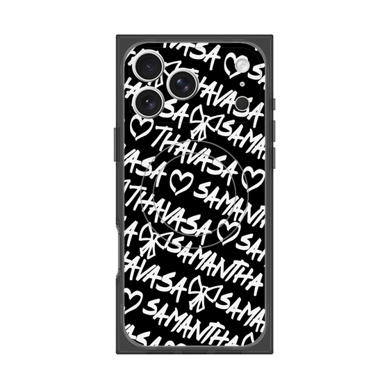 プレミアムスクエアケース with MagSafe［ Samantha Thavasa - スクリッタ - ブラック ］