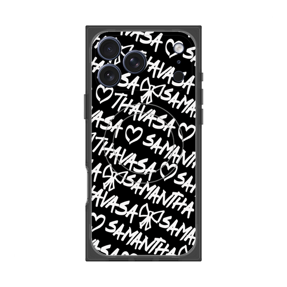 プレミアムスクエアケース with MagSafe［ Samantha Thavasa - スクリッタ - ブラック ］