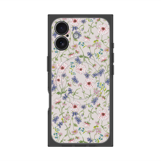 プレミアムスクエアケース with MagSafe［ 日比谷花壇 - FloralSymphony - ベージュ ］