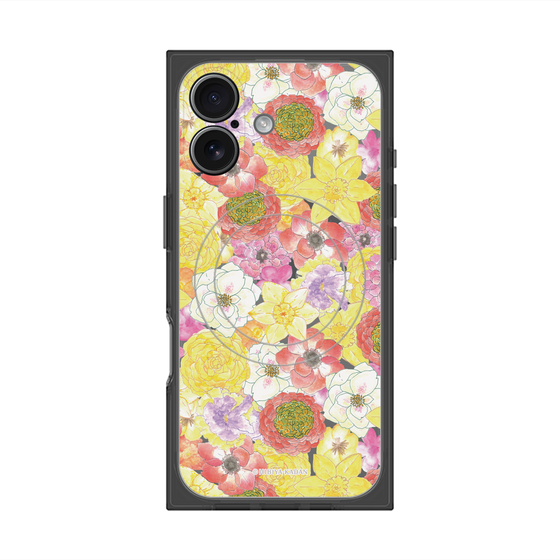 プレミアムスクエアケース with MagSafe［ 日比谷花壇 - HarmonyinBloom - イエロー ］