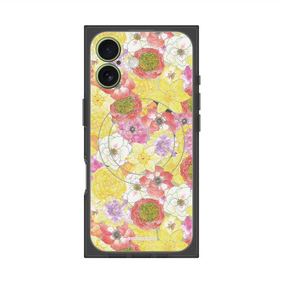 プレミアムスクエアケース with MagSafe［ 日比谷花壇 - HarmonyinBloom - イエロー ］
