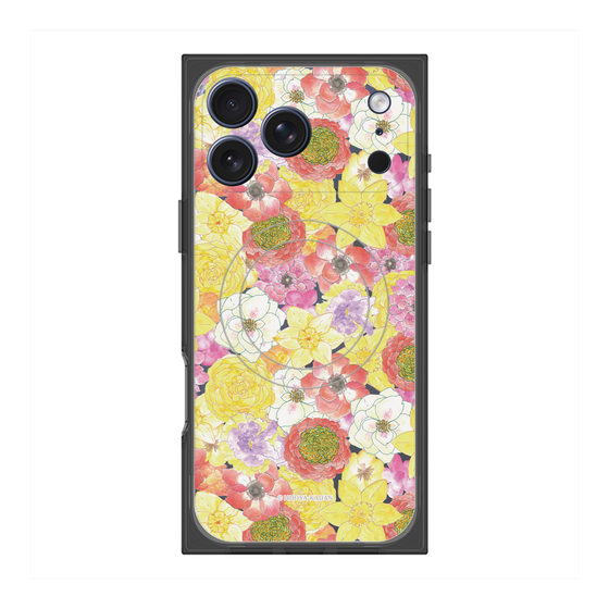 プレミアムスクエアケース with MagSafe［ 日比谷花壇 - HarmonyinBloom - イエロー ］