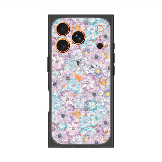 プレミアムスクエアケース with MagSafe［ 日比谷花壇 - HarmonyinBloom - パープル ］