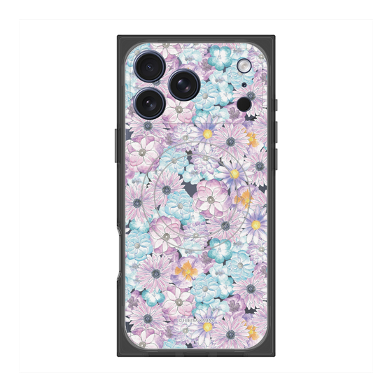 プレミアムスクエアケース with MagSafe［ 日比谷花壇 - HarmonyinBloom - パープル ］