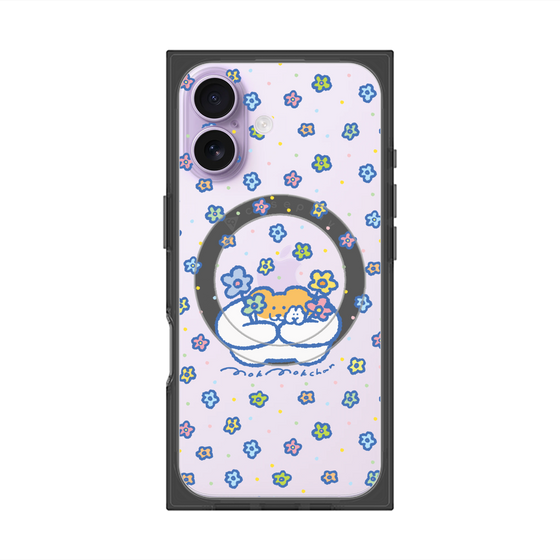 プレミアムスクエアケース with MagSafe［ もくもくちゃん - フラワー ］