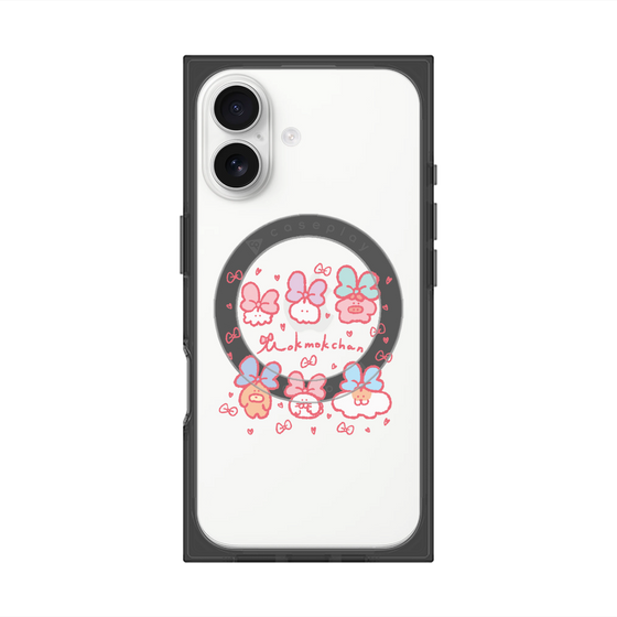 プレミアムスクエアケース with MagSafe［ もくもくちゃん - リボン ］