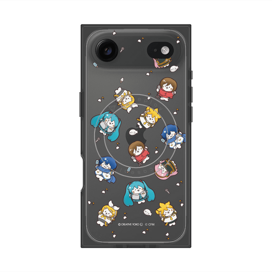 プレミアムスクエアケース with MagSafe［ しろたん×初音ミク - 総柄 - クリア ］