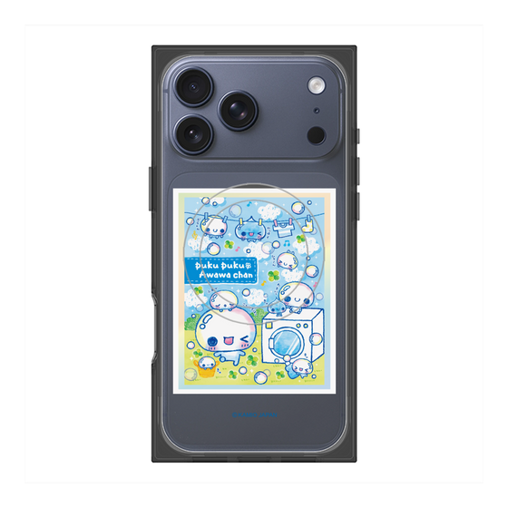 プレミアムスクエアケース with MagSafe［ ぷくぷくあわわちゃん - ランドリー ］