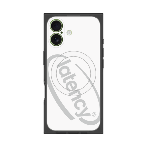 プレミアムスクエアケース with MagSafe［ LATENCY - Circle logo - White ］