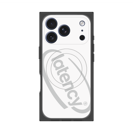 プレミアムスクエアケース with MagSafe［ LATENCY - Circle logo - White ］