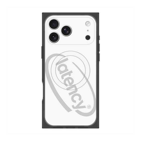 プレミアムスクエアケース with MagSafe［ LATENCY - Circle logo - White ］
