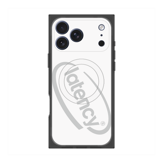 プレミアムスクエアケース with MagSafe［ LATENCY - Circle logo - White ］