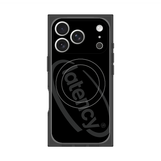 プレミアムスクエアケース with MagSafe［ LATENCY - Circle logo - Black ］