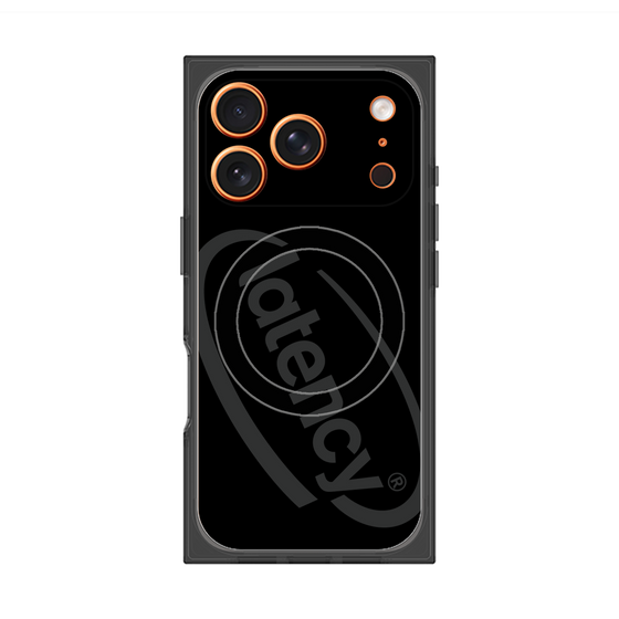 プレミアムスクエアケース with MagSafe［ LATENCY - Circle logo - Black ］