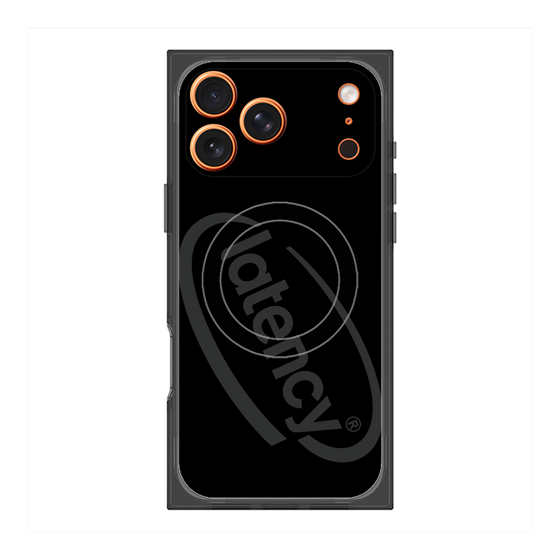 プレミアムスクエアケース with MagSafe［ LATENCY - Circle logo - Black ］