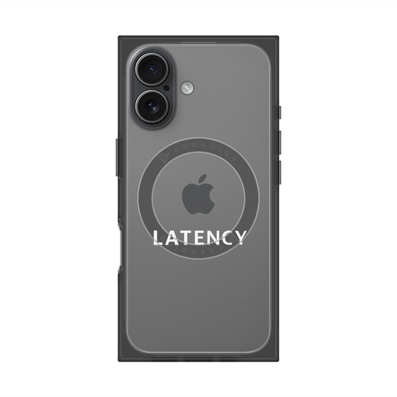 プレミアムスクエアケース with MagSafe［ LATENCY - Logotype - Clear ］