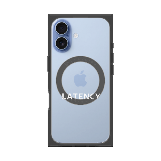 プレミアムスクエアケース with MagSafe［ LATENCY - Logotype - Clear ］