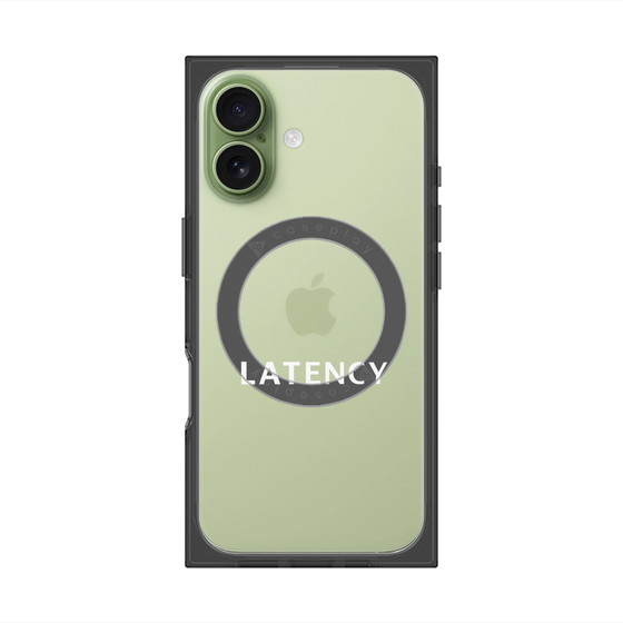 プレミアムスクエアケース with MagSafe［ LATENCY - Logotype - Clear ］