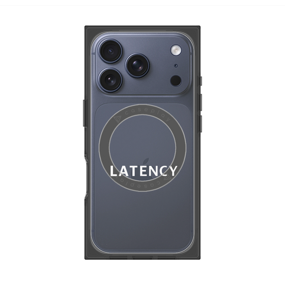 プレミアムスクエアケース with MagSafe［ LATENCY - Logotype - Clear ］