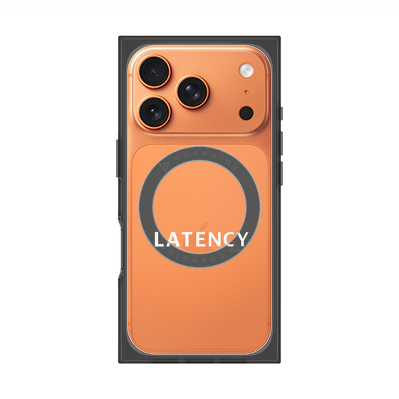 プレミアムスクエアケース with MagSafe［ LATENCY - Logotype - Clear ］