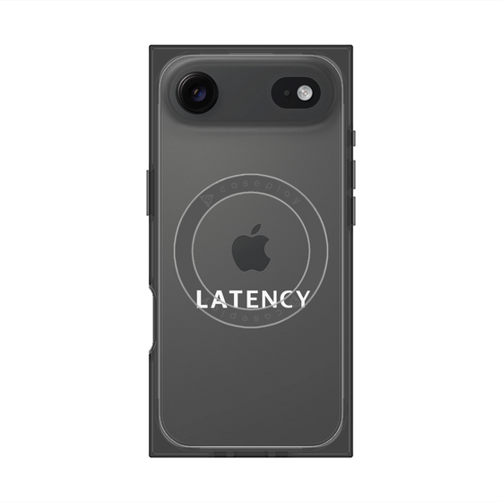 プレミアムスクエアケース with MagSafe［ LATENCY - Logotype - Clear ］