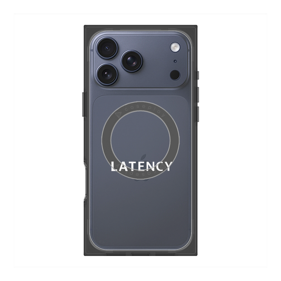 プレミアムスクエアケース with MagSafe［ LATENCY - Logotype - Clear ］