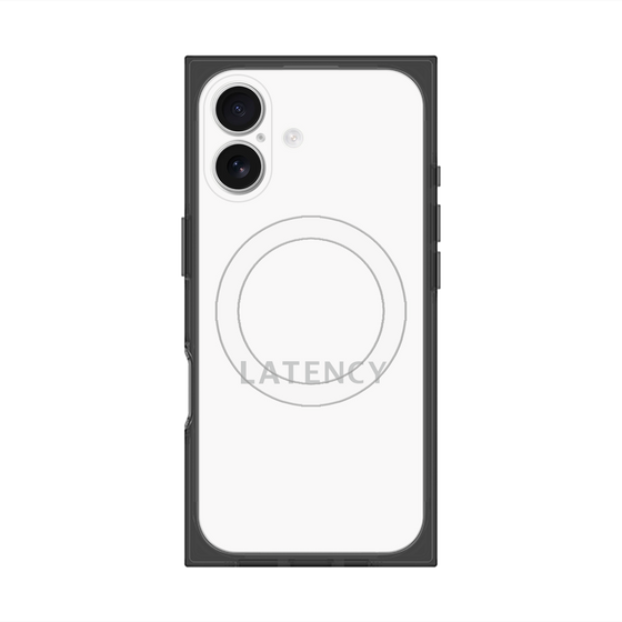 プレミアムスクエアケース with MagSafe［ LATENCY - Logotype - White ］