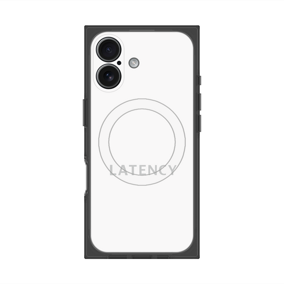 プレミアムスクエアケース with MagSafe［ LATENCY - Logotype - White ］
