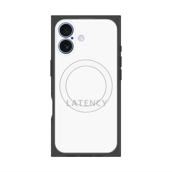 プレミアムスクエアケース with MagSafe［ LATENCY - Logotype - White ］