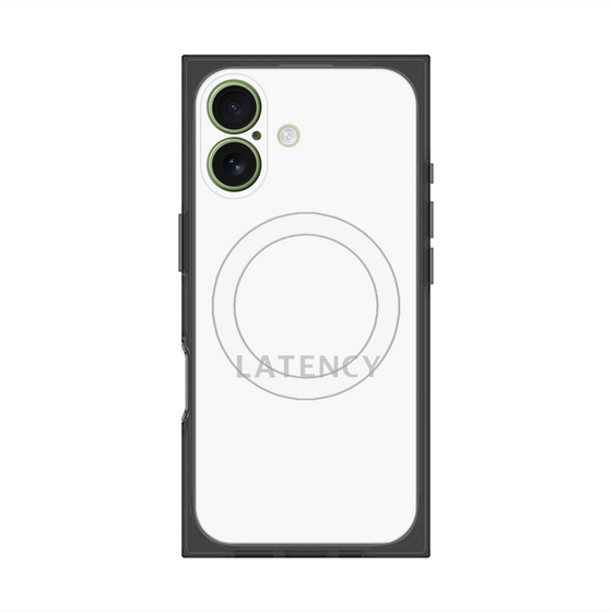 プレミアムスクエアケース with MagSafe［ LATENCY - Logotype - White ］