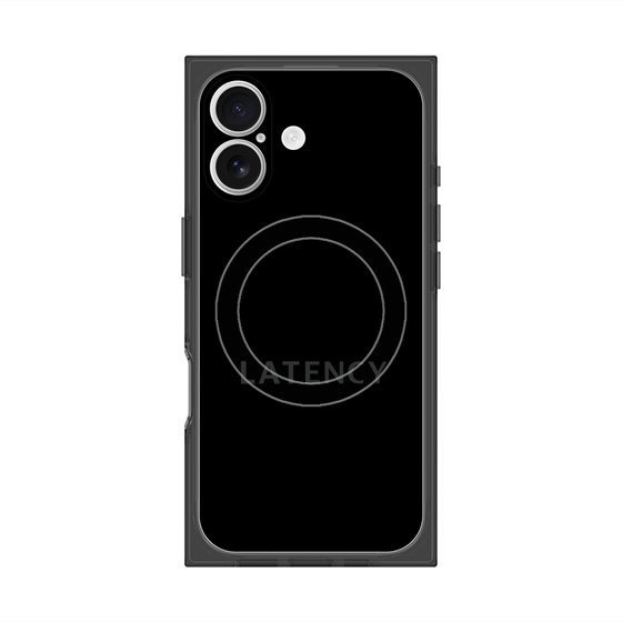 プレミアムスクエアケース with MagSafe［ LATENCY - Logotype - Black ］