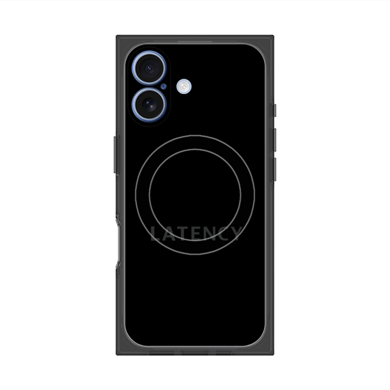 プレミアムスクエアケース with MagSafe［ LATENCY - Logotype - Black ］