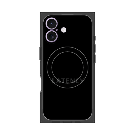 プレミアムスクエアケース with MagSafe［ LATENCY - Logotype - Black ］