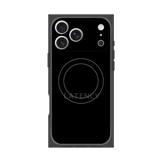 プレミアムスクエアケース with MagSafe［ LATENCY - Logotype - Black ］